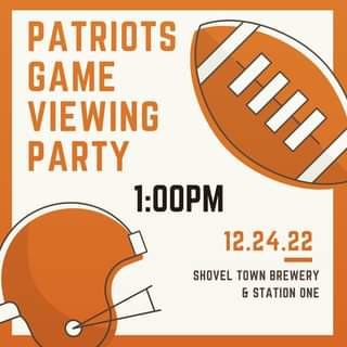 #GrabAShovel and watch the Pats at either of our locations tomorrow, 1:00PM! 🏈