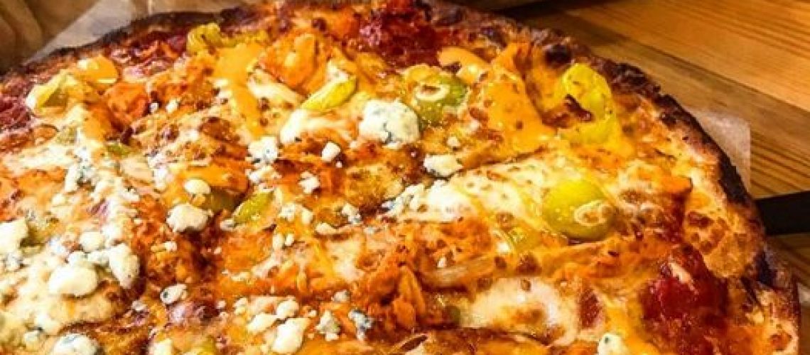 #TBT to Buffalo Chicken Pizza + Pints via @nbptfoodie — thanks for the visit and