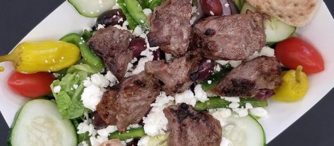 Lettuce discuss this week’s special 😉🥗 Marinated steak tips atop a fresh Greek s