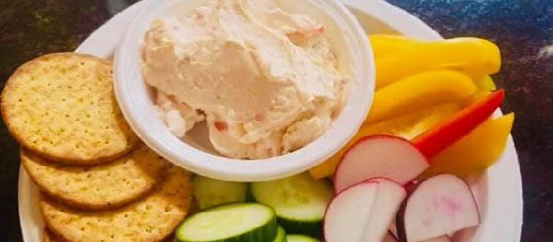 food-special-pimento-cheese-served-with-fresh-vegetables-and-crackers.jpg Food Special! Pimento cheese, served with fresh vegetables and crackers!