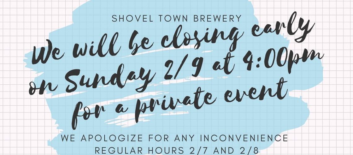 were-closing-early-tomorrow-29-at-400pm-for-a-private-event-sorry-for-any-inconve8230.jpg Were closing early tomorrow 2/9 at 4:00pm for a private event! Sorry for any inconve…